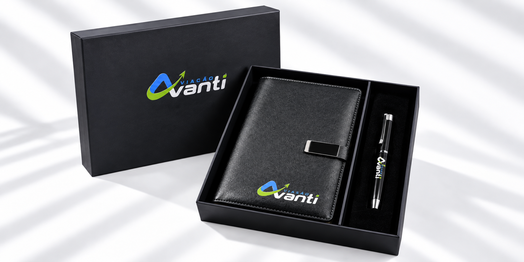 Kit executivo personalizado Viação Vanti com caderneta e caneta