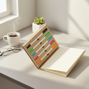 Bloco de Anotações com 5 Canetas Personalizado