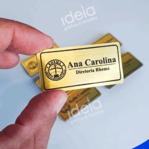 Broche Pin Botton em ABS dourado escovado com base magnética