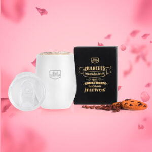 Copo Térmico C/ Tampa - Branco - 340 Ml personalizado