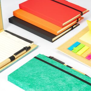 Bloco de Anotações com Autoadesivos e Caneta