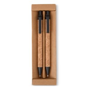 Kit Ecológico Caneta e Lapiseira Cortiça Personalizada